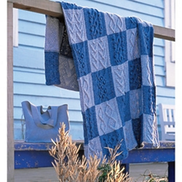 Cabled Patchwork Throw Knitting Pattern